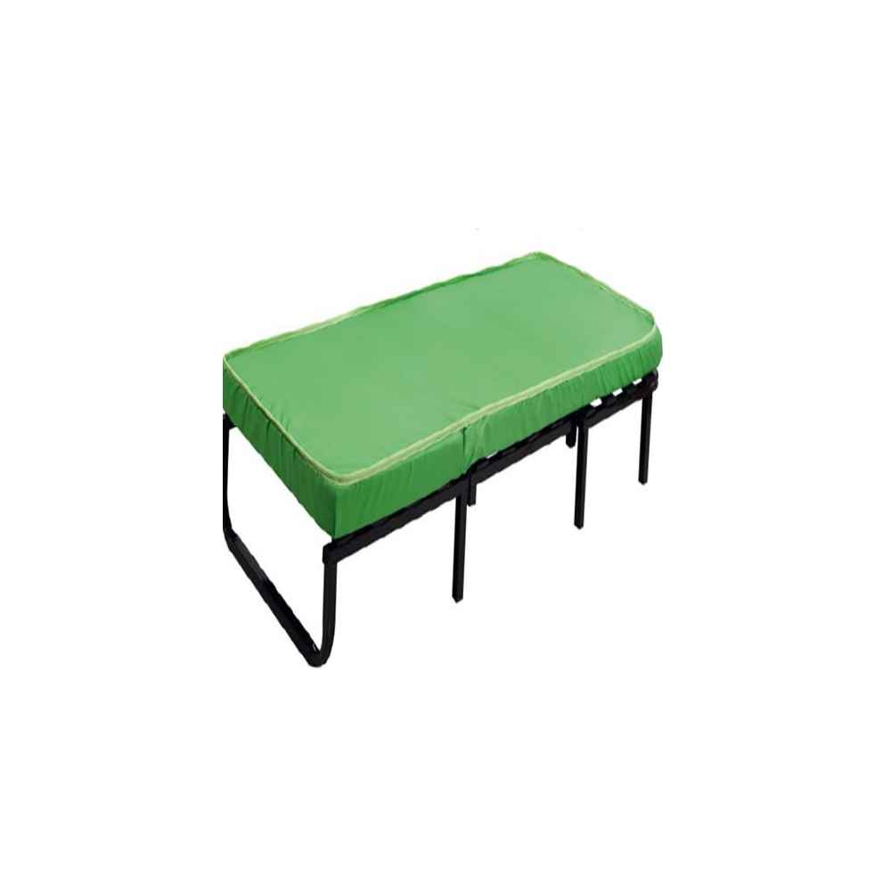 Puff cama convertible y plegable tapizada en Tela Verde Agua modelo GOA